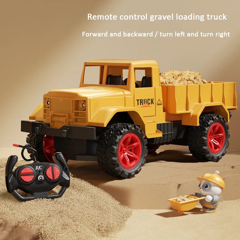 Alloy RC Excavator Toy – Remote Control Construction Vehicle with Lights & Sound