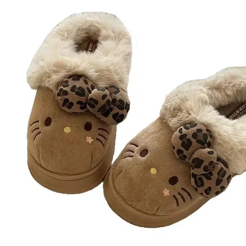 Cozy Hello Kitty Plush Home Slippers
