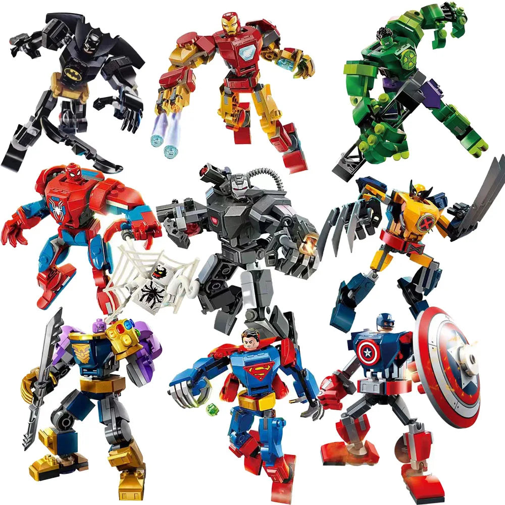 Superhero Building Blocks Set – Avengers Thor, Iron Man & Thanos Action Figures