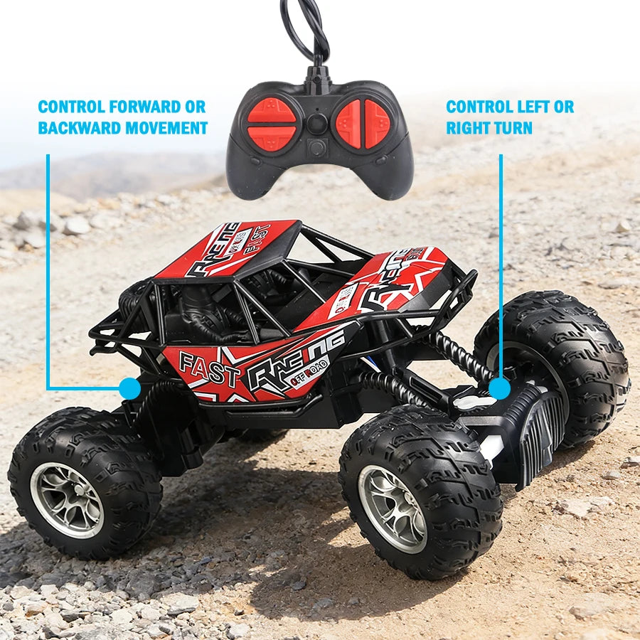 4-Way RC Off-Road Climbing Car – Remote Control Truck with LED Lights