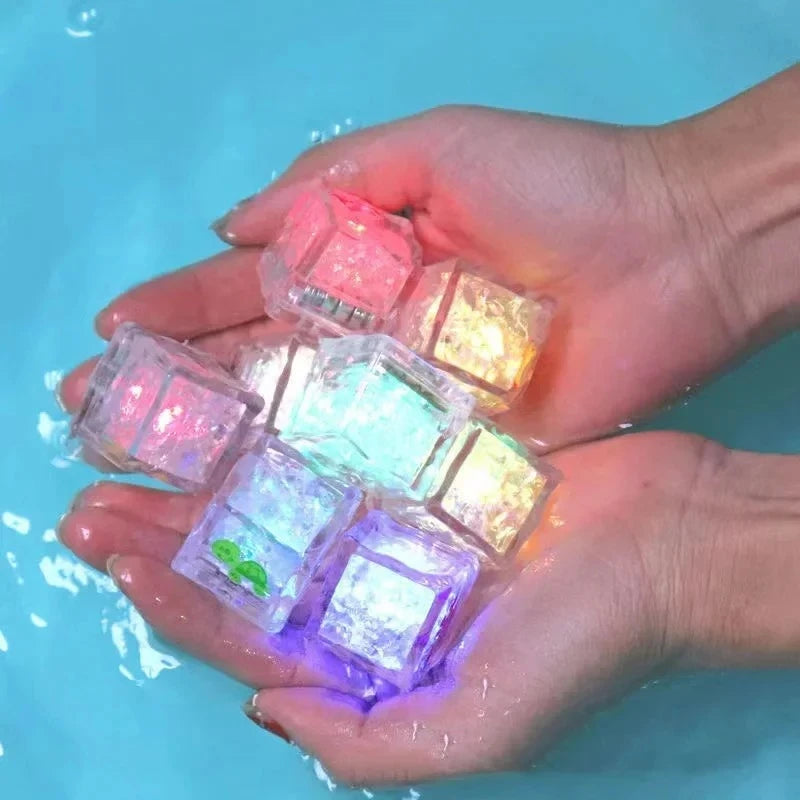 Glowing Flashing Ice Cube Bath Toys (6/12Pc Set)