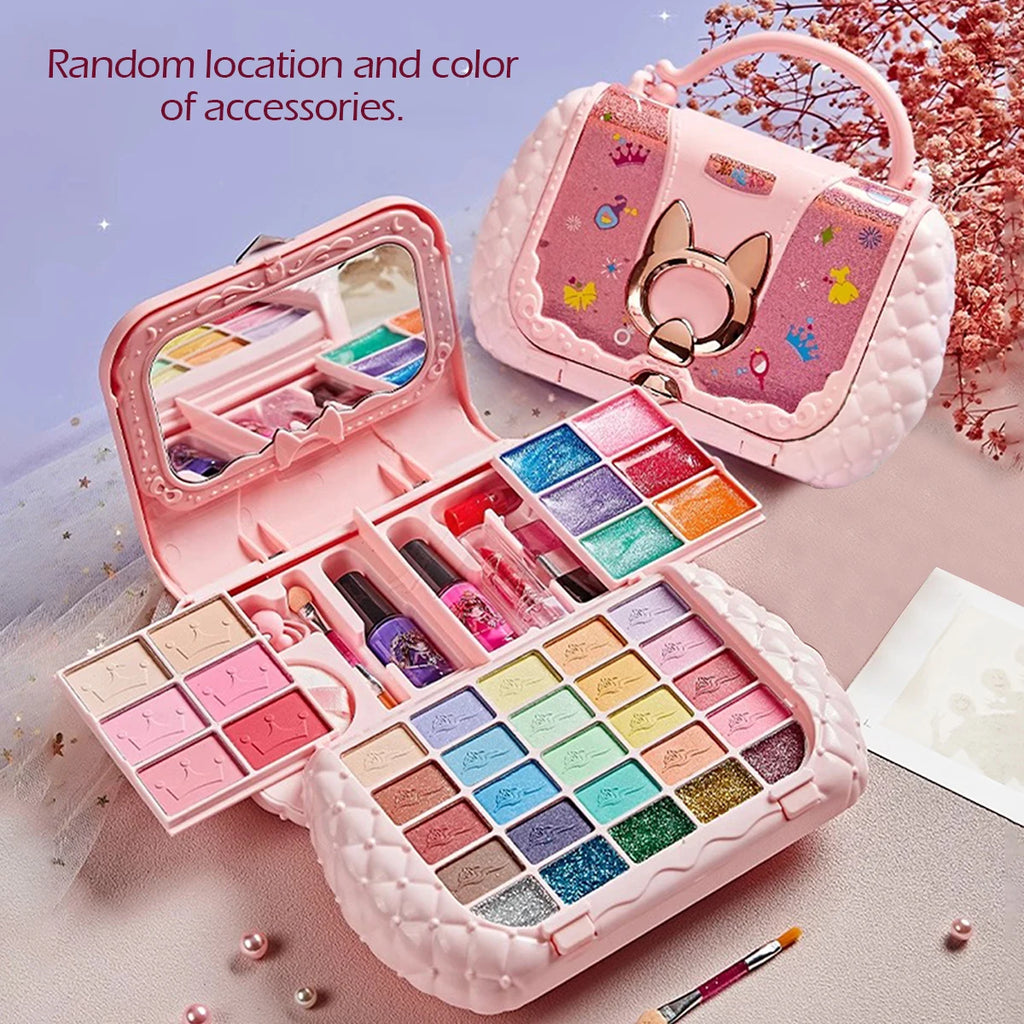 Children's Cosmetics Set with Mirror – Real Washable Beauty Toys for Girls