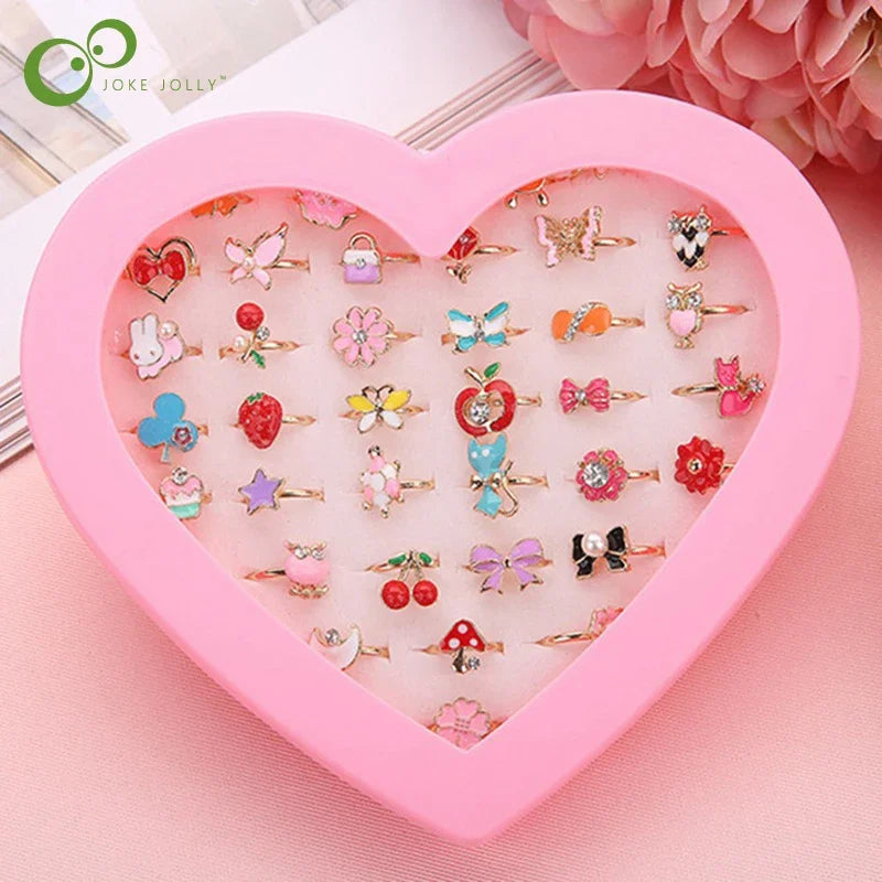 Cute Adjustable Rings for Kids – Pretend Play Jewelry Set