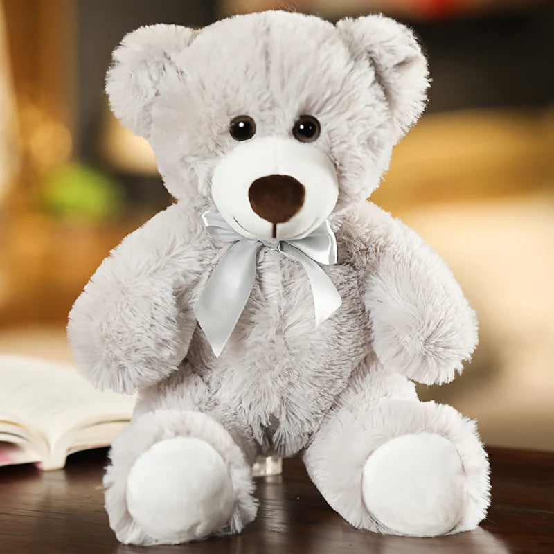 Colorful Bow Tie Teddy Bear Plush – 35cm Soft Hugging Companion