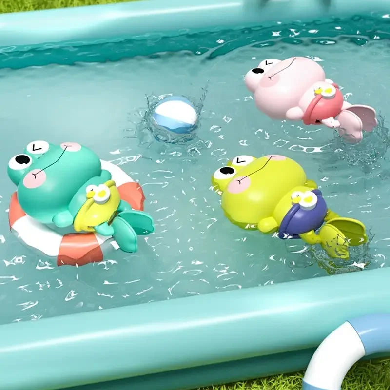 Wind-Up Swimming Frog Bath Toy (1Pc)