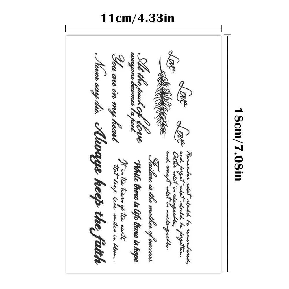 English Word Temporary Tattoo Sticker (1Pc)