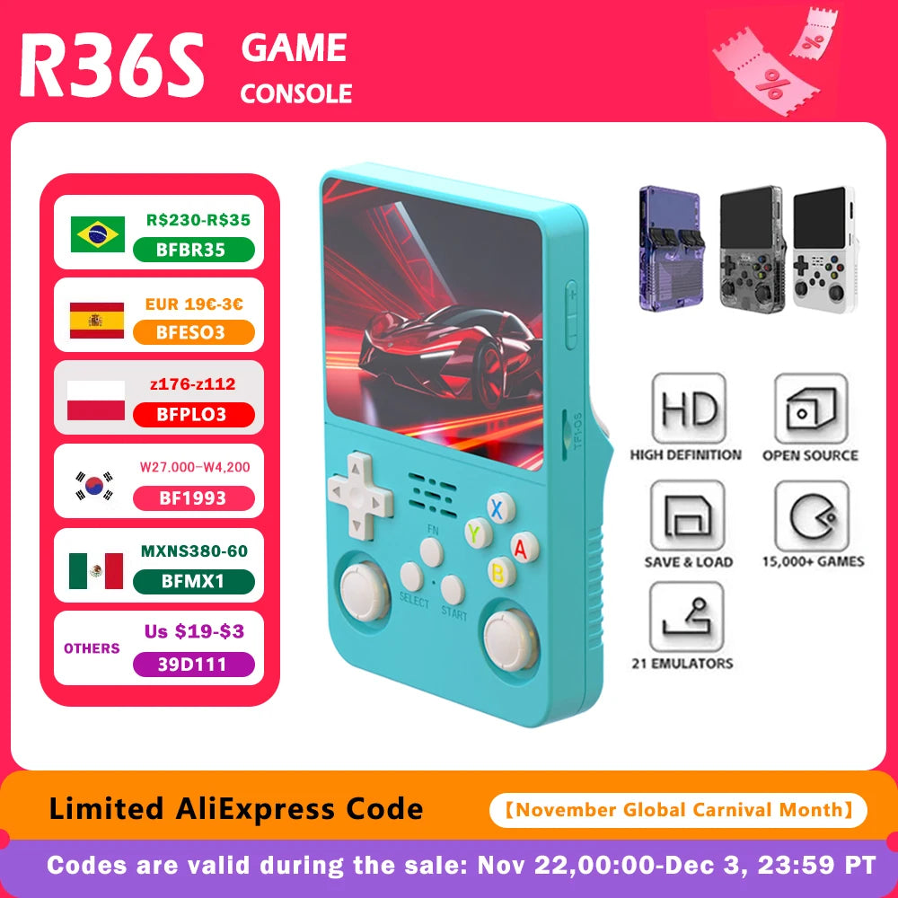 R36S Mini Handheld Emulator