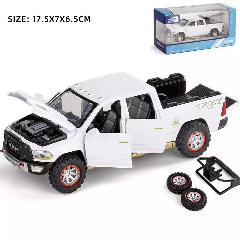 1:32 RAM Pickup Truck Alloy Model – Sound, Light & Pull-Back Action Toy for Kids