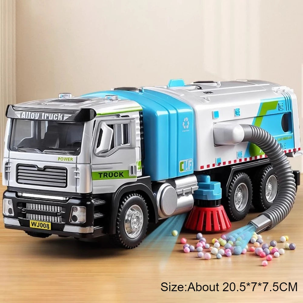 1:50 Electric Garbage Truck Model – Alloy Diecast Engineering Vehicle with Light & Sound