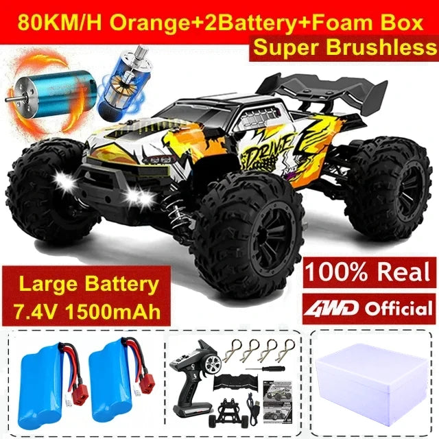 4WD 1:16 High-Speed RC Off-Road Drift Racing Truck – Brushless & Brushed Options