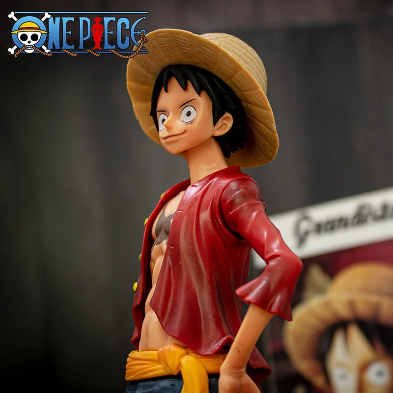 28cm One Piece Anime Figure – Smiley Luffy with Three Face-Changing Expressions