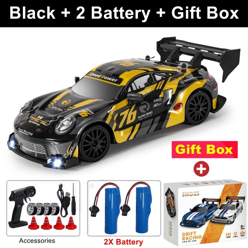 4WD RC Drift Car – 1:24 High-Speed Racing Truck with LED Lights