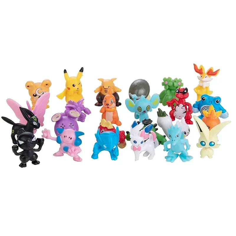 Pokémon Mini Action Figure Set – Pikachu & Friends 2–3cm Collectible Toys (24–144pcs)
