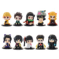 Demon Slayer Q-Version Sitting Ghost Dolls – Tanjiro, Nezuko, Inosuke & Zenitsu Mini PVC Figures