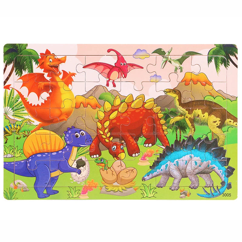 Cartoon Animal & Vehicle Puzzle