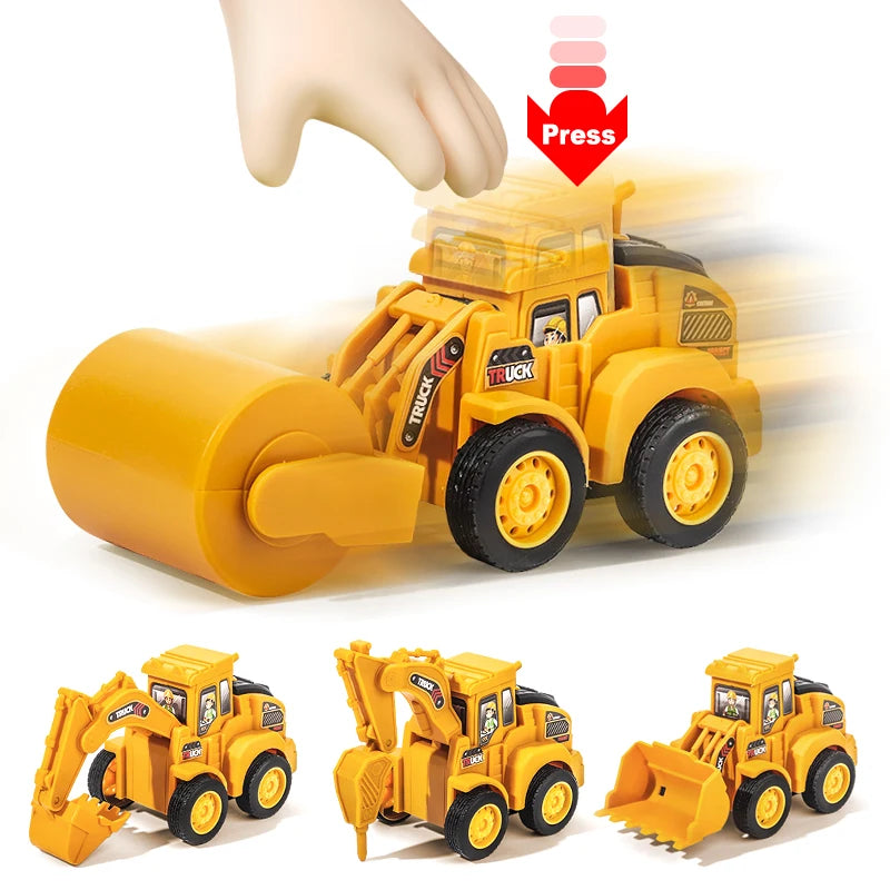 Engineering Vehicle Toy Set – Excavator & Bulldozer Press Sliding Model