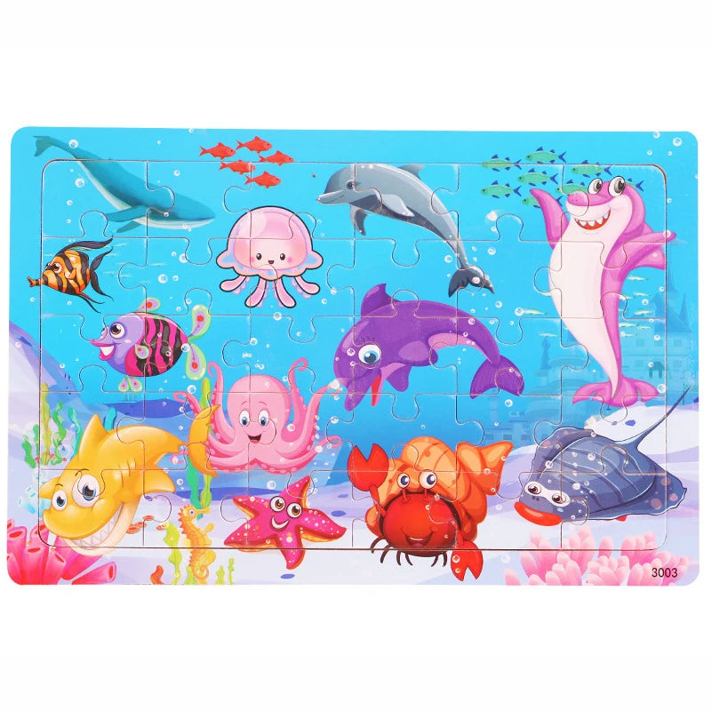 Cartoon Animal & Vehicle Puzzle