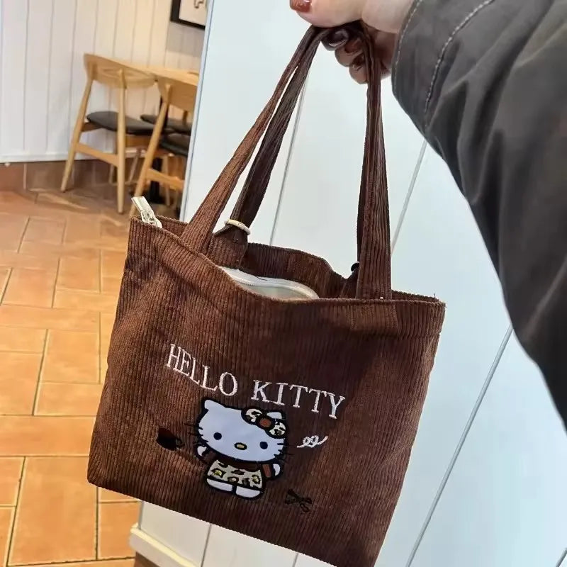 Cute Hello Kitty Corduroy Shoulder Bag