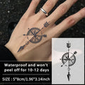 Compass & Clock Temporary Tattoo Sticker (1Pc)