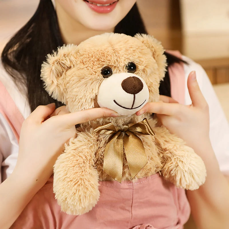 Colorful Bow Tie Teddy Bear Plush – 35cm Soft Hugging Companion