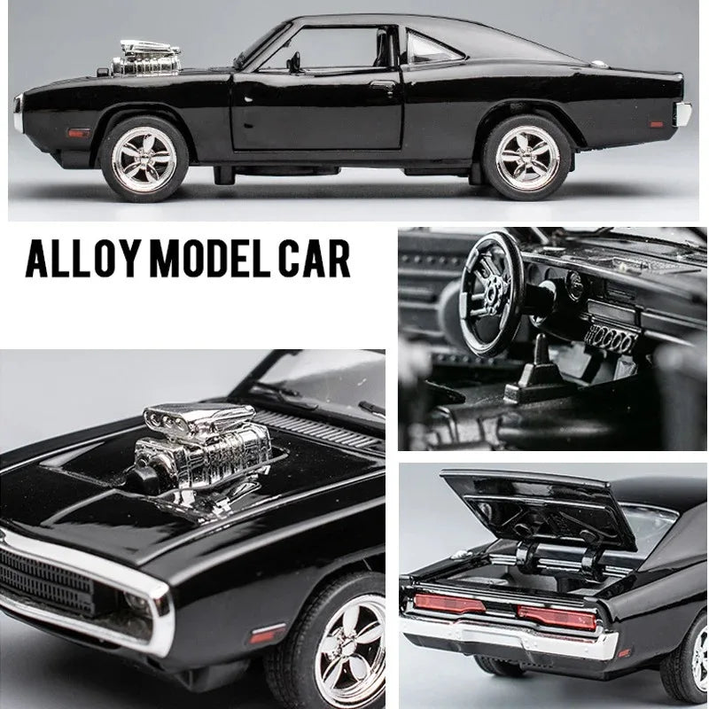 1:32 Dodge Charger 1970 Diecast Model Car – Pull Back Alloy Sports Car Toy