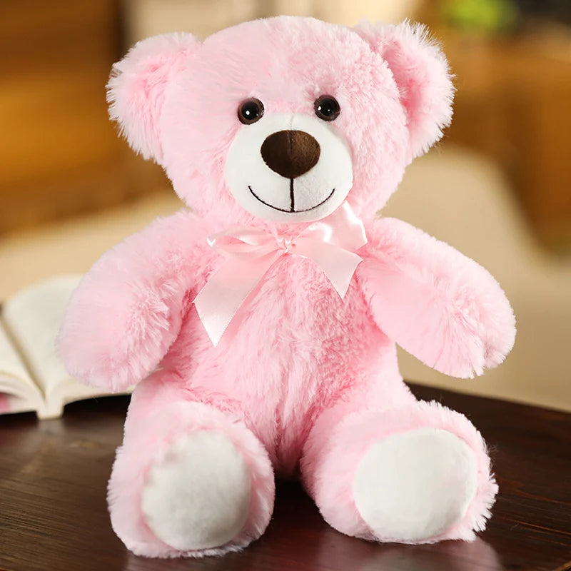 Colorful Bow Tie Teddy Bear Plush – 35cm Soft Hugging Companion