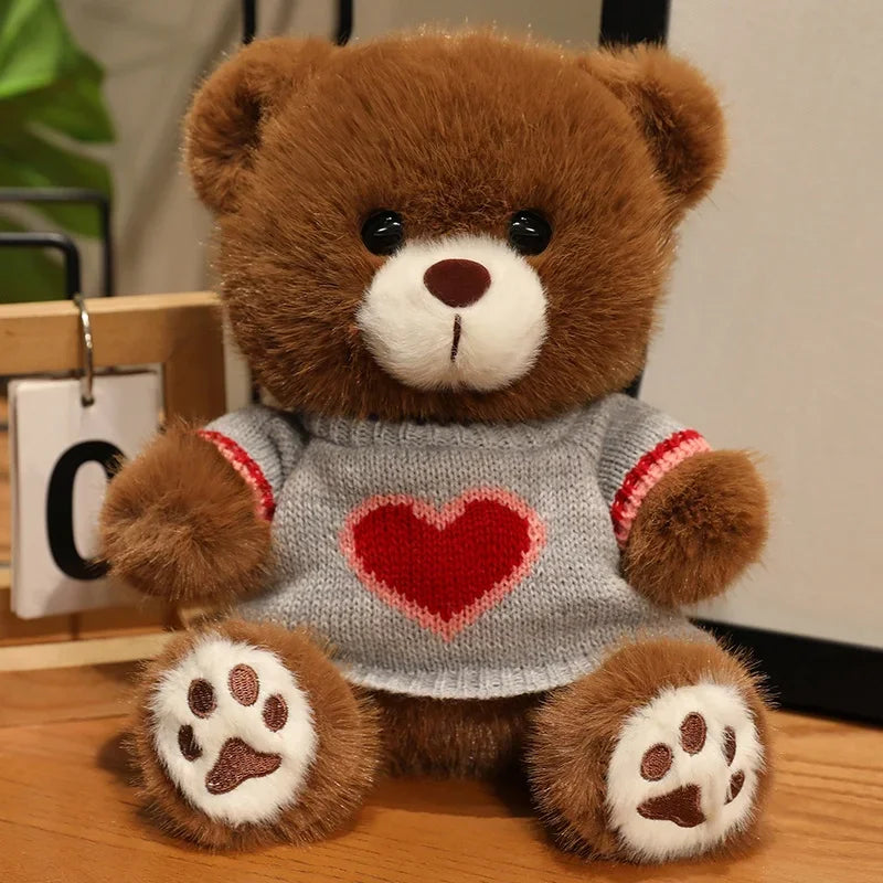 Heart Sweater Teddy Bear Plush – 20cm Adorable Cuddle Companion