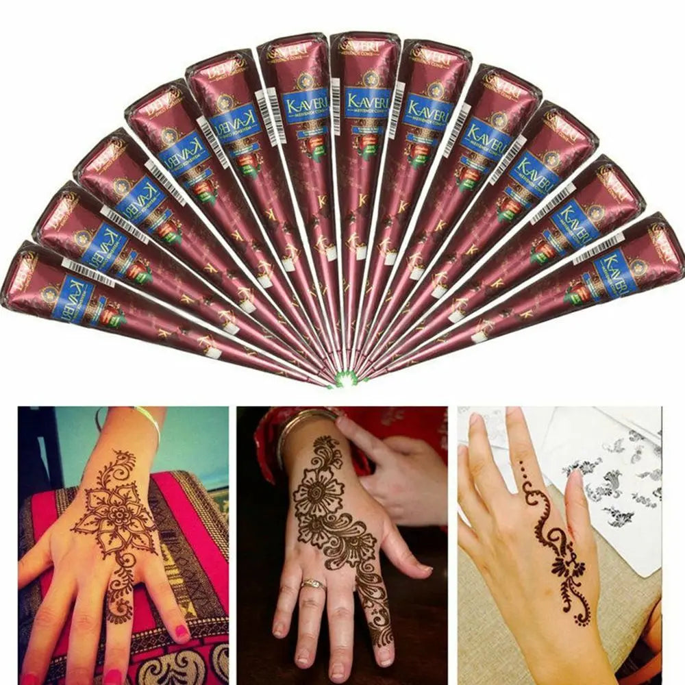 Natural Herbal Henna Cones Temporary Tattoo (3 Colors)