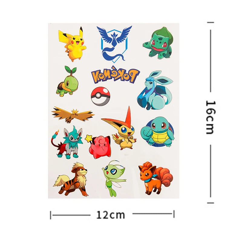 Pokémon Temporary Tattoo Stickers (3Pc)