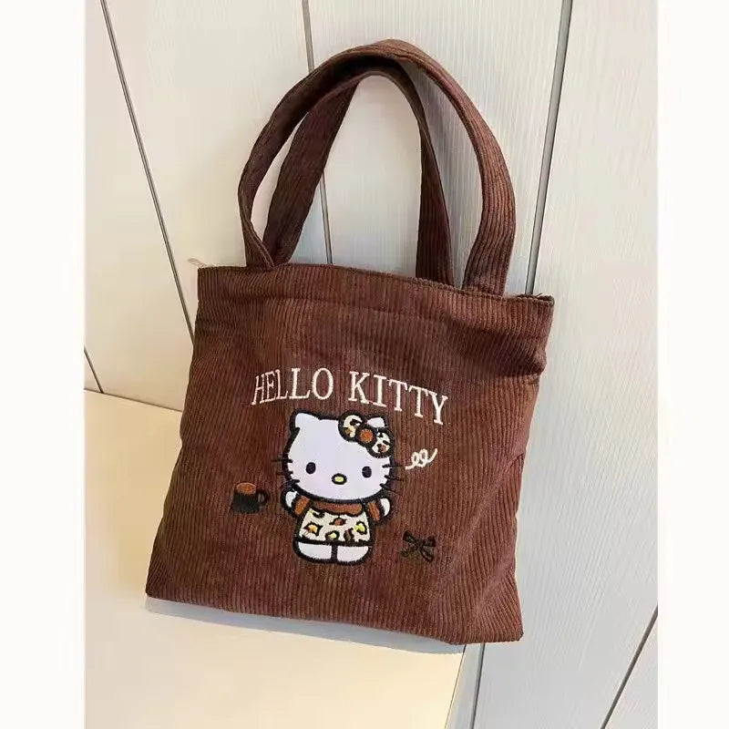 Cute Hello Kitty Corduroy Shoulder Bag