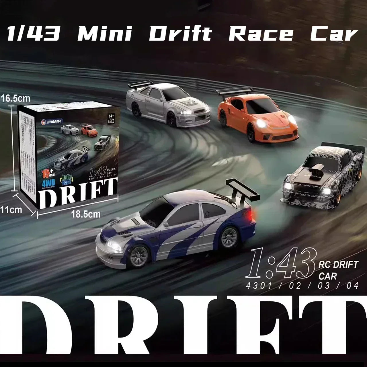 2.4G RC Drift Car 1/43 – 4WD High-Speed Mini Racing Remote Control Car