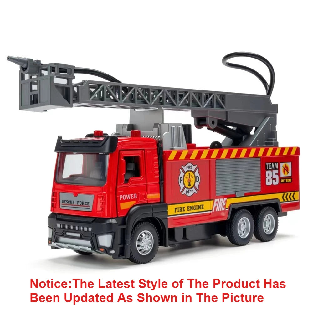1:32 Fire Truck Model – Water Spray Ladder Truck with Sound & Light