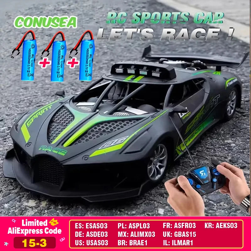 1/18 RC High-Speed Drift Sport Car – Remote Control Racing Vehicle