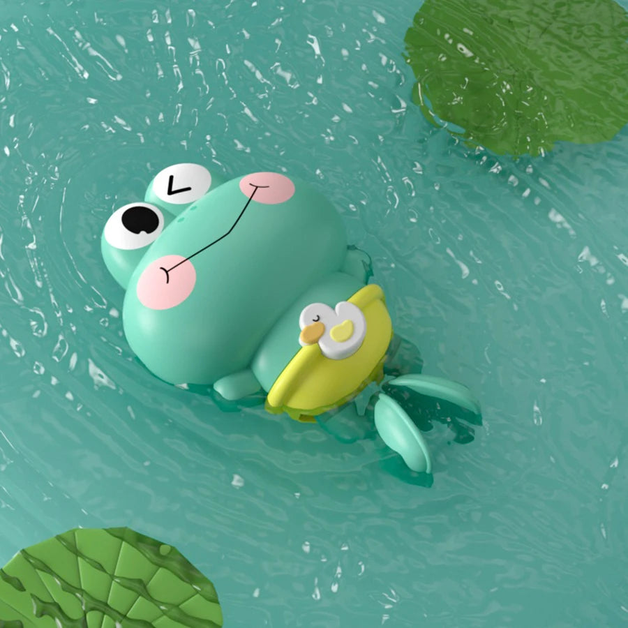 Wind-Up Swimming Frog Bath Toy (1Pc)
