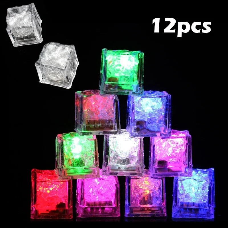 Glowing Flashing Ice Cube Bath Toys (6/12Pc Set)