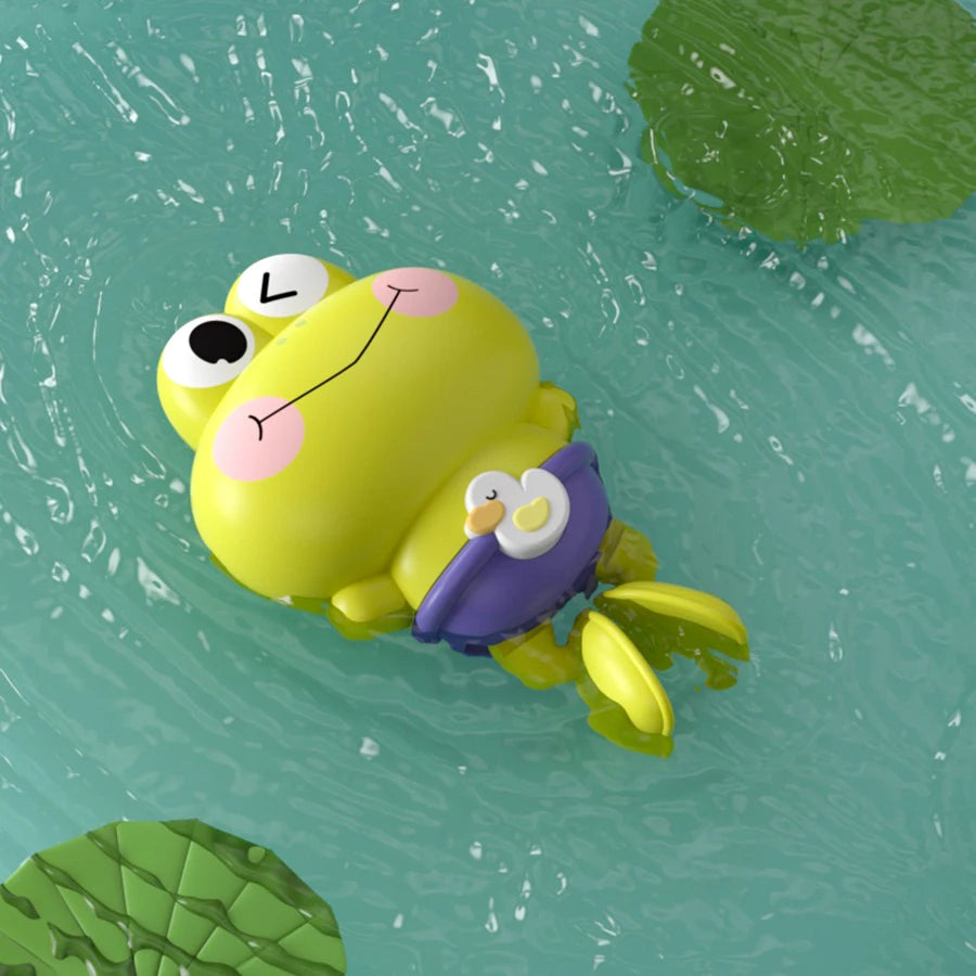 Wind-Up Swimming Frog Bath Toy (1Pc)