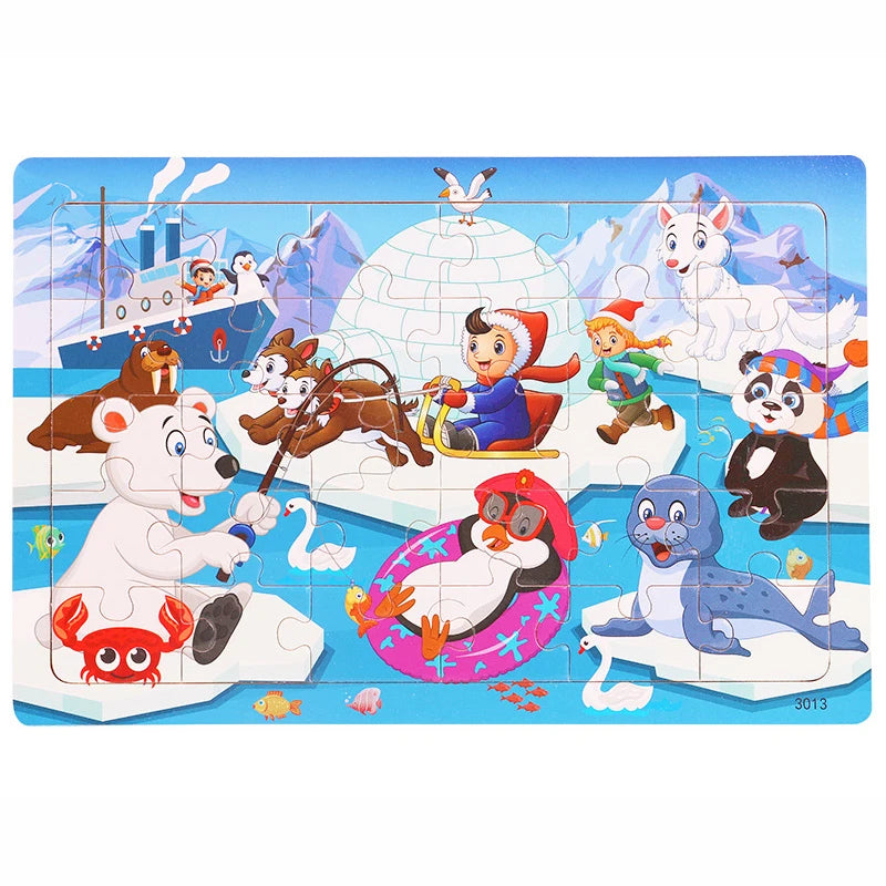 Cartoon Animal & Vehicle Puzzle