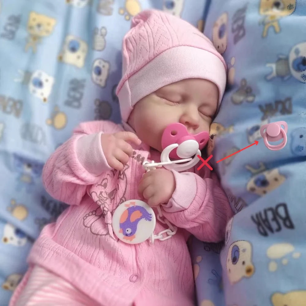 MRB 50CM Realistic Bebe Reborn Doll – LouLou Handmade Silicone & Vinyl Baby Doll for Girls