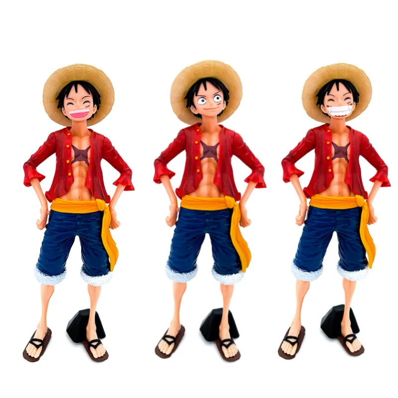 28cm One Piece Anime Figure – Smiley Luffy with Three Face-Changing Expressions