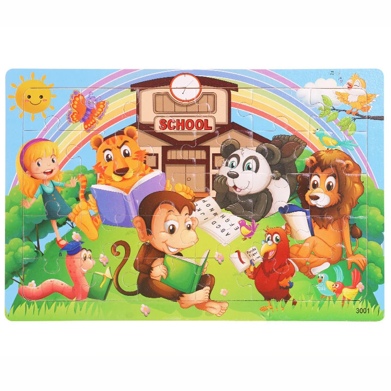 Cartoon Animal & Vehicle Puzzle