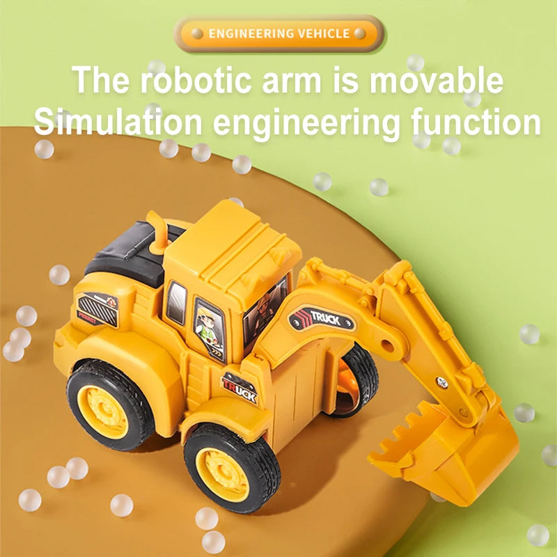 Engineering Vehicle Toy Set – Excavator & Bulldozer Press Sliding Model