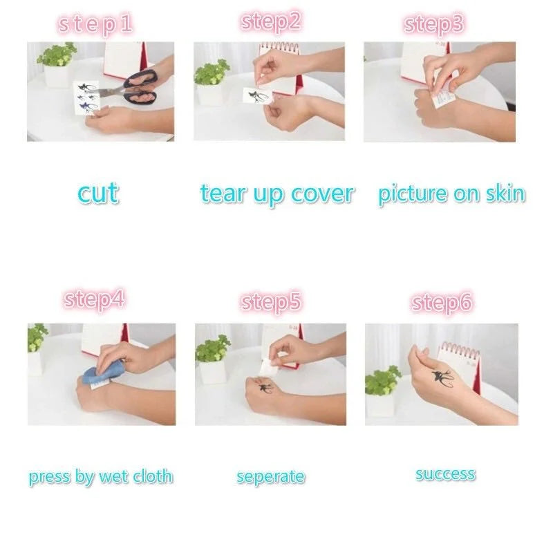 Hand Flower Temporary Tattoo Sticker (1Pc)