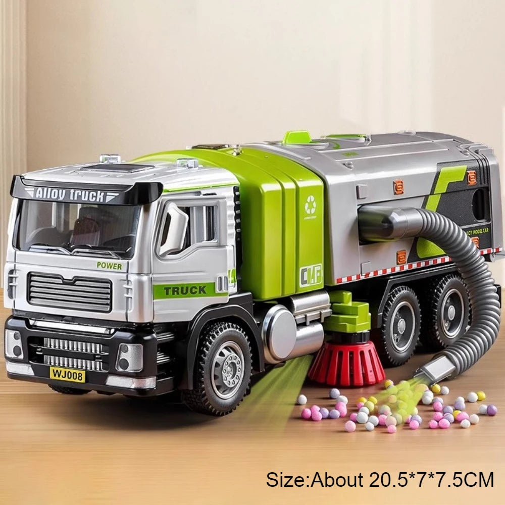 1:50 Electric Garbage Truck Model – Alloy Diecast Engineering Vehicle with Light & Sound