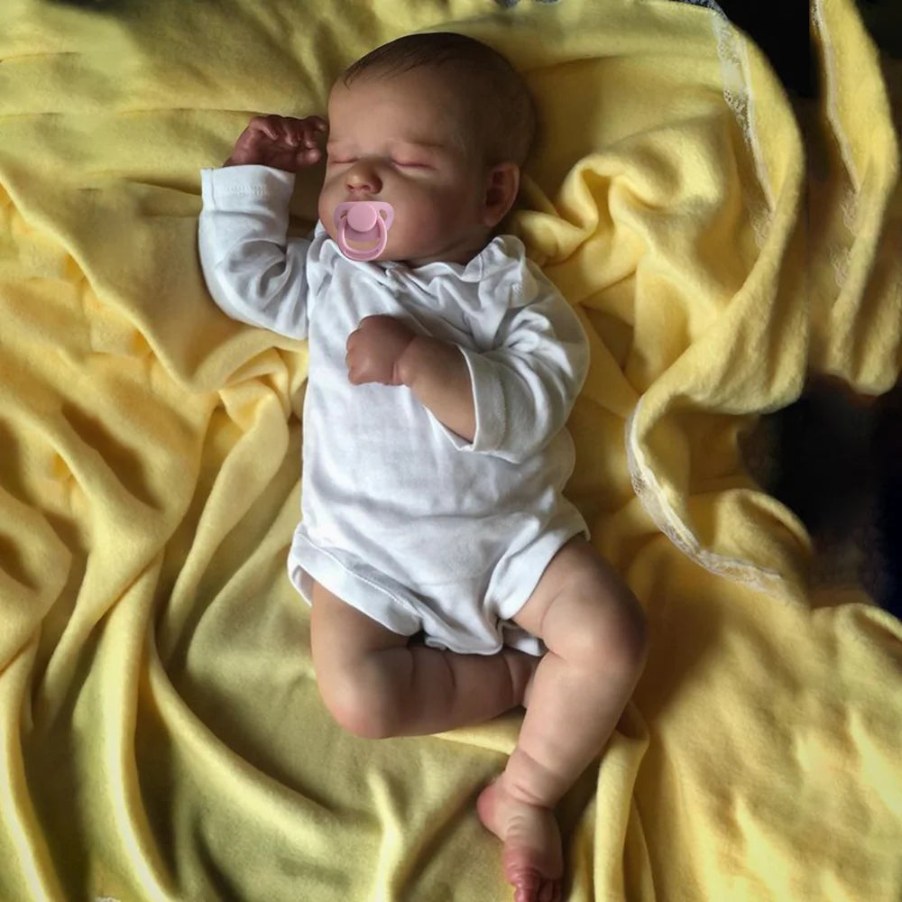 MRB 50CM Realistic Bebe Reborn Doll – LouLou Handmade Silicone & Vinyl Baby Doll for Girls
