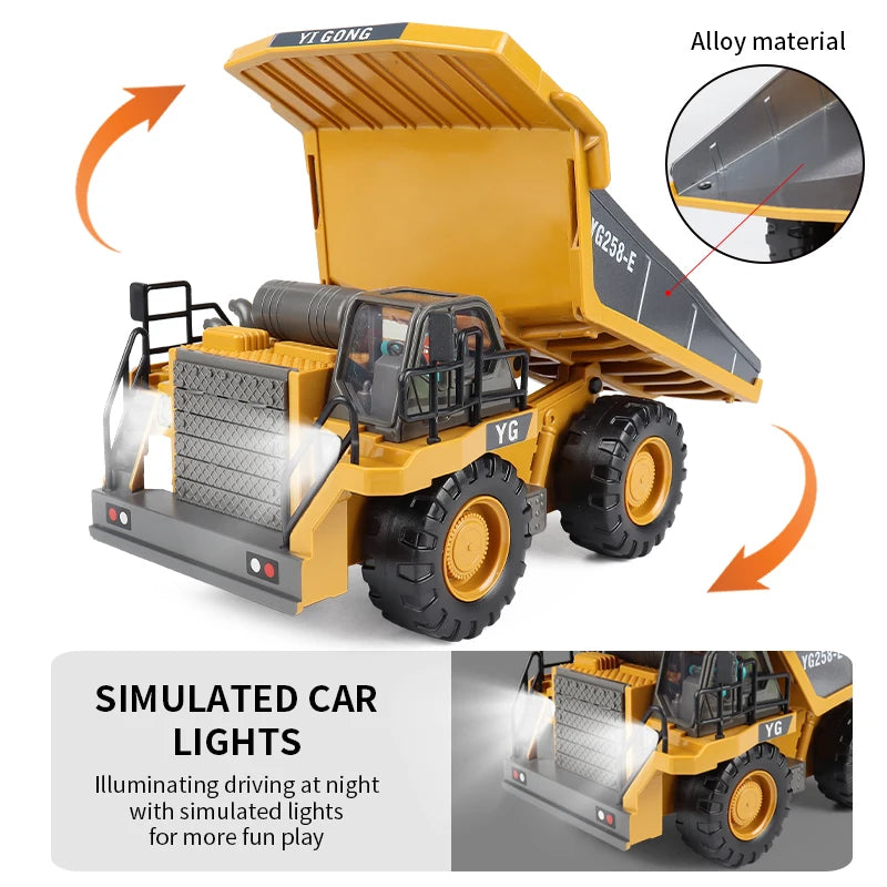 ZWN RC Excavator Dump Truck – 1:24 Remote Control Construction Vehicle