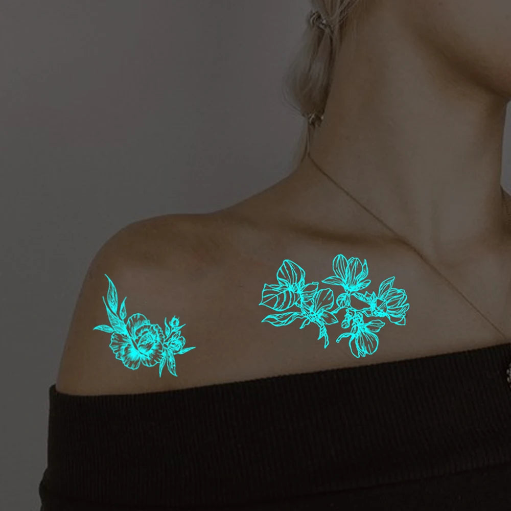 Luminous Geometric Tattoo Stickers (4Pc)
