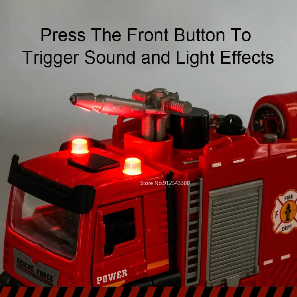 1:32 Fire Truck Model – Water Spray Ladder Truck with Sound & Light