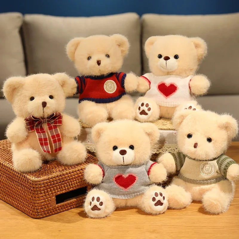 Heart Sweater Teddy Bear Plush – 20cm Adorable Cuddle Companion