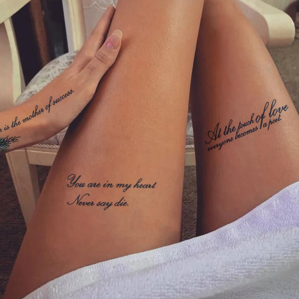 English Word Temporary Tattoo Sticker (1Pc)