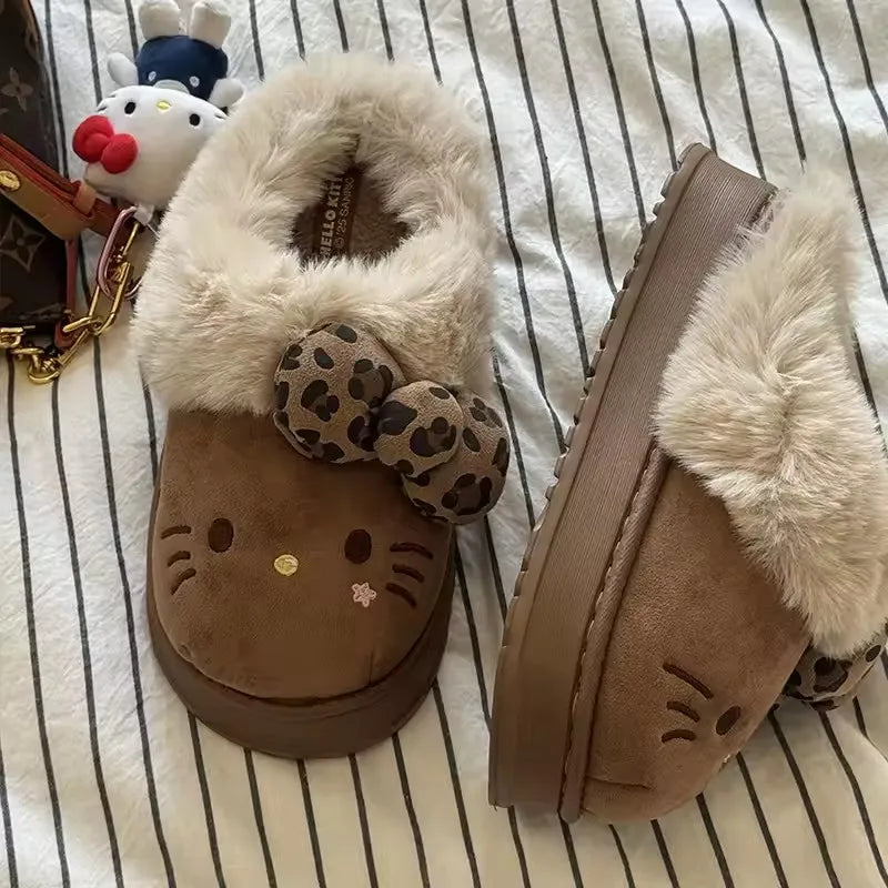 Cozy Hello Kitty Plush Home Slippers